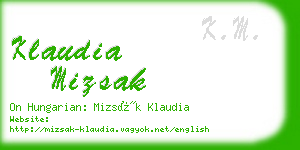 klaudia mizsak business card